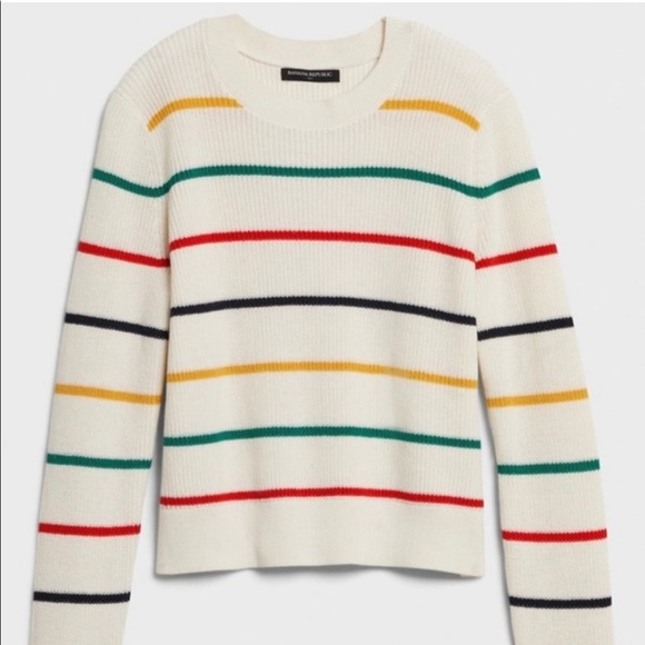 Banana Republic Sweaters - Banana Republic striped colorful crewneck sweater knit small preppy joyful cozy
